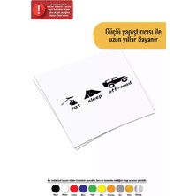 UAStudio Eat Sleep Off-Road Sticker Oto Motor Laptop Duvar Folyo Sticker 60 x 18 cm