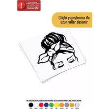 UAStudio Saçı Karışık Kız Sticker Oto Motor Laptop Duvar Folyo Sticker 25 x 25 cm
