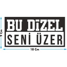 UAStudio Bu Dizel Seni Üzer Oto Cam Yazısı 18X9 cm Araba Arkası Sticker