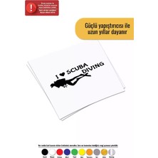 UAStudio I Love Scuba Diving - Araç, Oto, Laptop, Duvar Uyumlu Sticker 50*20 cm