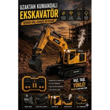 Aksoy Toys Uzaktan Kumandalı Buharlı Işıklı Sesli Metal Paletli Excavator