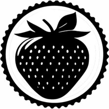 UAStudio Çilek Tasarım Sticker 10 x 10 cm