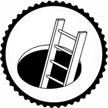 UAStudio Boşluğa Inen Merdiven Tasarım Sticker 10 x 10 cm