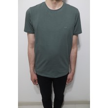 Santa Fistan Store Erkek Düz Spor Kesim Rahat Kalıp Bisiklet Yaka Basic T-Shirt