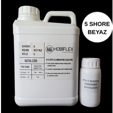 Hobiflex Rtv 2 Kalıp Silikonu 1. Sınıf Kalite Ekstra Yumuşak Sıvı Silikon 5 kg 5 Shore Beyaz Renk