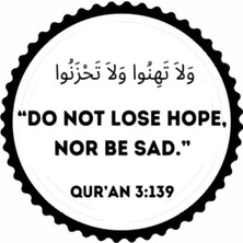 UAStudio Ingilizce ve Arapça Kur'an Ayetleri 3/139 Sticker 30 x 30 cm