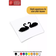 UAStudio Kuğu Çifti Sticker Oto Motor Laptop Duvar Folyo Sticker 15 x 7 cm