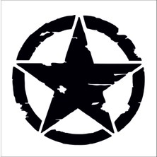 UAStudio Army Star, Askeri Yıldız Off Road Sticker, 10X10 Cm, Oto Sticker,