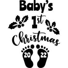 UAStudio Babys First Christmas 2022 Sticker (Oto-Motor-Laptop-Duvar-Dekor) 10 x 13 cm