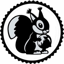 UAStudio Fındık Yiyen Dincap Tasarım Sticker 20 x 20 cm