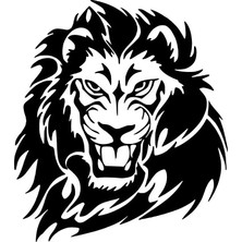 UAStudio Aslan Kafası Sticker Oto Motor Laptop Duvar Folyo Sticker 40X44 cm