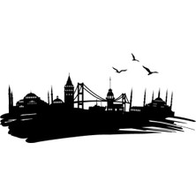 UAStudio Istanbul Silueti Model 1 Oto Özel Yeni Kaliteli Kaliteli Sticker 30 x 15 cm