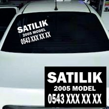 UAStudio Satılık Araba Yazısı Kişiye Özel 30X20 Ölçülerinde (1ADET) Beyaz