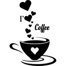 UAStudio I Love Coffee Sticker Oto Motor Laptop Duvar Folyo Sticker 30X42 cm