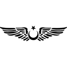 UAStudio Kanatlı Ay Yıldız Sticker Oto Motor Laptop Duvar Folyo Sticker 30X6 cm