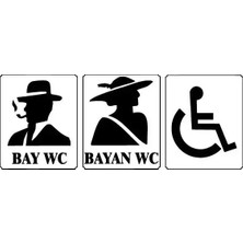 UAStudio Wc Üçlü Set Sticker Oto Motor Laptop Duvar Folyo Sticker 10X4 cm