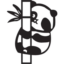 UAStudio Panda ve Bambu Oto Motor Laptop Duvar Folyo Sticker 15X19 cm