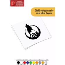 UAStudio Alevli Uluyan Kurt Sticker Oto Motor Laptop Duvar Folyo Sticker 10X12 cm