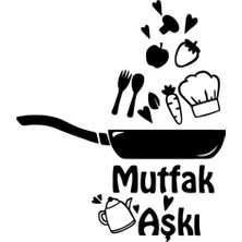 UAStudio Mutfak Aşkı Sticker Oto Motor Laptop Duvar Folyo Sticker 20X22 cm