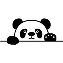 UAStudio Camdan Bakan Panda Sticker Oto Motor Laptop Duvar Folyo Sticker 15X6 cm