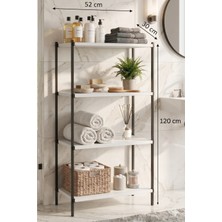 Peka Banyo Düzenleyici 4 Raflı Banyo Dolabı Banyo Rafı Çok Amaçlı Dolap Geniş Kitaplık Mutfak Rafı