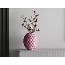 Diamond Vazo - Pembe Işlemeli Modern Vazo 8 cm