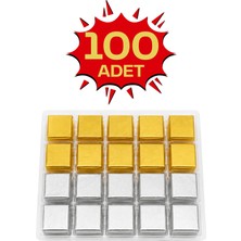 Bubi Çikolata Altın & Gümüş Sargılı Sütlü Madlen 100 Adet Ikramlık Çikolata