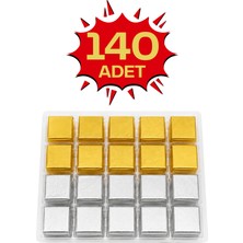 Bubi Çikolata Altın & Gümüş Sargılı Sütlü Madlen 140 Adet İkramlık Çikolata