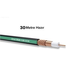 Ünal Kablo Ünalkablo 30METRE Tv Anten Kablosu 4K Hd 1080P