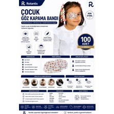 Rotantix Çocuk Göz Kapama Bandı 10 Farklı Desen Göz Pedi (100 Adet Kız Çocuk )