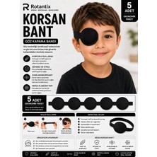 Rotantix 5 Adet Göz Kapama Bandı Tek Göz Korsan Bandı Göz Bandajı Göz Tembelliği Bandı Göz Pedi Göz Bandı