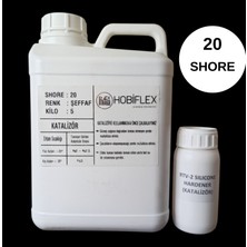 Hobiflex Rtv 2 Kalıp Silikonu 1. Sınıf Kalite Sıvı Silikon 5 kg 20 Shore Yarı Şeffaf Renk