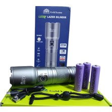 farissu GK-9607 Profesyonel El Feneri | 100W 10.000 Lümen | 7200 Mah, 2200 M Menzil, Zoomlu