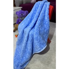 ZBY Home Embos Peluş Bebe Battaniyesi - Mavi