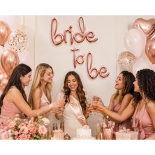 Dodomar Bride To Be Rose Gold El Yazılı Folyo Balon Seti Bekarlığa Veda Parti Süsü