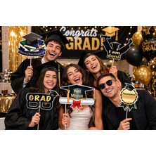 Big Party Mezuniyet Konuşma Balonu 5'li Varaklı Parlak Baskılı Fotoğraf Parti Aksesuar Seti