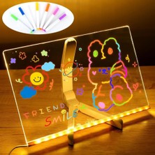 Schulzz LED Işıklı Silinebilir Boyama ve Çizim Tahtası 7 Adet Kalem Hediyeli 30X20 cm