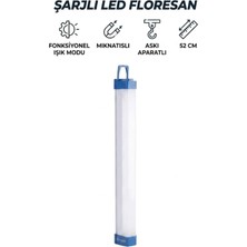 Kamptek Kamp Teknolojisi Sarjlı Kamp Karavan Çadır Sarjlı Florosan 52 cm Lamba Fonksiyonel Işıldak