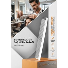 Transformacion Profesyonel Karbon Kesim Tarağı - Antistatik Berber & Kuaför Tarağı 22 cm 721790