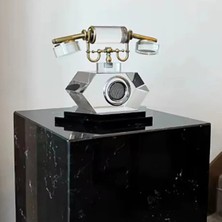 Ynsk Luxury Antika Telefon Tasarım Cam Masaüstü Aksesuarı,eskitme Gold Lüks Ofis Masası Aksesuarı