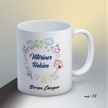 1sence Consept Kişiye Özel Veteriner Hekim Temalı Kupa Bardak