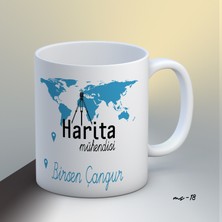 1sence Consept Kişiye Özel Harita Mühendisi Temalı Kupa Bardak