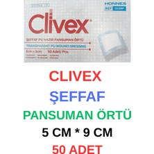 Clivex Şeffaf Pu Hazır Pansuman Örtü 5 Cm* 9 cm - 50 Adet