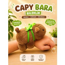 Sevimli Kapibara Bileklik Peluş Oyuncak Bileğe Takılabilen Kuyruğu Hareket Eden Sesli ve Işıklı 16 cm