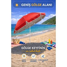 Empressco Hak Iş Oyuncak Kırmızı-Bej 200 cm Ayarlanabilir Fon Model Plaj Şemsiyesi - Fiyatı, Yorumları