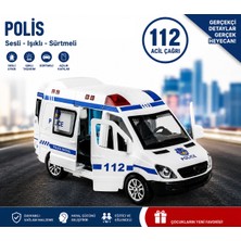 4İ Oyuncak Oyuncak Polis Arabası Sesli Işıklı Ekip Otosu Yan Kapısı Sürgülü Açılan 15 Cm.