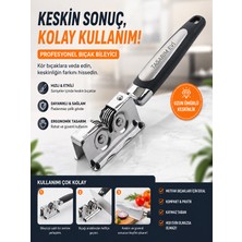 Tasarım Evi Paslanmaz Çelik Bıçak Bileyici Çift Diskli Mekanizmalı Kaymaz Taban Ergonomik Saplı El Tipi Bileyici