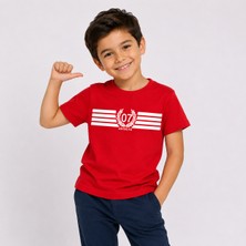 Rabona Fashion Antalya 07 Kırmızı Beyaz Çocuk T-Shirt