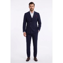 Uki Lacivert Comfort Fit 6 Drop Kruvaze Takım Elbise