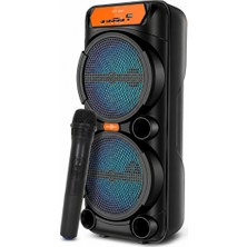 farissu Kablosuz Mikrofonlu Rgb Işıklı Taşınabilir Parti ve Karaoke Hoparlörü (GTS-1880)